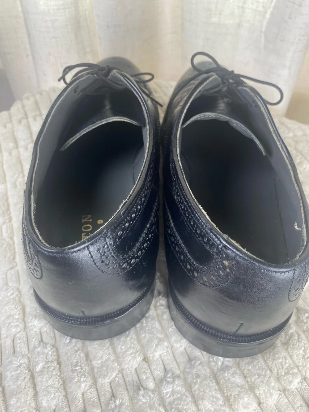 Oakton Classics Black Leather Wingtip Oxford Dress Shoes 13D